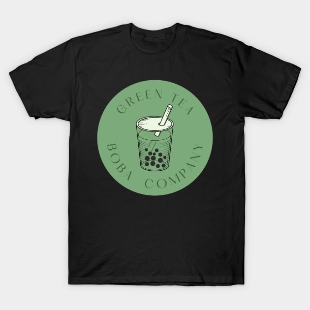 Green Tea Boba Company Design T-Shirt by greygoodz